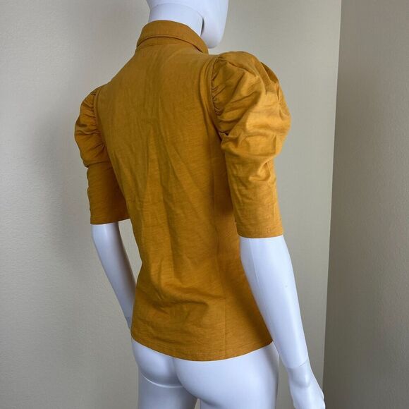 Nation LTD Women's Size S Yellow Ennis Workshirt Top NEW Retro Modern Cotton 70s - Picture 10 of 13